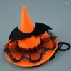 Hundkläder Halloween Pet Witch Hat Costume Accessories For Dogs and Cats Holiday Cosplay Headwear Party