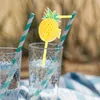 Disposable Cups Straws 50 Pcs Bulk Pineapple Party Juice Fun Hawaiian Tableware Decoration Bent Pipe Drinking Bend Plastic Child