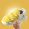 Casual Shoes Couple Cotton Waterproof Slipper Thick Sole Warm Color Block Matching All-Inclusive Indoor Slip-On Slippers Chaussure Femme