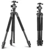 MONOPODS QZSD Q308H Kamera Enine Merkezi Tripod 63.3 "Canon Nikon DSLR Kamera Video Kamera için Çanta Panoramik Çekim ile