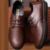 Casual Shoes Four Seasons Business Mens Work Leather Men's Breattable Non-Slip Man Driving Flat