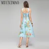 Abiti casual Miuximao 2024 Abito autunnale est carino spaghetti cinghia colorato stampa flore