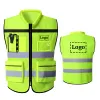Clothing High Vis Vest Security with Logo Safety Vest Logo Back Reflective Safety Vest for Work Construction Clothes Men