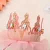 Hair Accessories Sweet Cute Rhinestone Crown Fairy Headdress Mesh Leather Girl Band Korean Style Headband Headwear Hoop