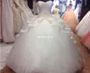 2020 Luxury White Wedding Dresses Pearls Rhinestones Bride Dress Ball Gown Custom Made Long Bridal Gowns5182339