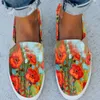 Casual skor stor storlek 35-43 Kvinnor loafers vår och sommar platt färg matchande blommor glider på för