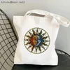 Сумки для покупок женщины покупатель сумки Sun and Moon Print Cawaii Harajuku Canvas Girl Sumbag Tote Lady Lady