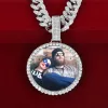 Necklaces Aokaishen Custom Photo Necklace for Men Personalized Picture Medallions Pendant Real Gold Plated Hip Hop Jewelry 2022 Trend Gift