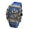 24 2022 New Best-selling Barrel Black Warrior Imitation Mechanical Layered Diamond Inlaid Large Dial Quartz Watch 89