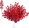 Decorative Flowers 1-20pcs Christmas Simulation Berry Artificial Flower Fruit Cherry Plants Home Pendant Xmas Party Decoration DIY