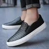 Casual Shoes Men Fashion Sneakers Breathable Soft Walking Footwear Slip-on Loafers Business Genuine Leather Lazy