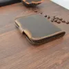 Taillezakken Vintage Handmade Crazy House Echte Leather Men Card Holder Credit Wallet ID Case Cover