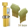 Lock Door Cylinder lock 65 70 75 80 90 100 Cylinder Colorful Key AntiTheft Entrance Brass Knob Security door lock Core with 10 Keys