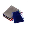 Arrivals enveloppants 5x7 7x9 8x10 9x12 10x15cm Coloful Velvet Sac Bijoux Emballage Placons à cordon