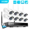 System ZOSI 2K Wireless CCTV System 3MP 8CH H.265 NVR SET WiFi Security Camera Motion Detection Video Surveillance Kits