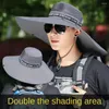 Berets 15 cm breiter Krempe Sonnenhut Mode Anti-UV-Sonnencreme und Schattierung Strandkappe atmungsaktiv schnell trockener Fischer Unisex