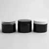 Depolama Şişeleri 24 x 150g Boş Siyah Kozmetik Krem Konteynerleri Kozmetik için 150cc 150ml Kozmetik ambalaj plastik kaplı plastik