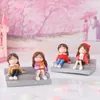 Decorative Flowers Miniature Girls Figurine On The Step Art Ornament Crafts Decor Supplies Dropship
