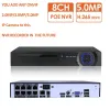 Système H.265 + 8CH 4K 8MP POE SECURITYCAMERA SYSTÈME KIT ARDIO RECORD RJ45 DÉTECTION DE VACE IP CAMERIE IP IR EXTÉRIE