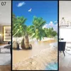 Raamstickers zee zonsondergang landschapspatroon privacy film statisch vastklampt mat glazen strand oceaan landschap gebrandschilderde sticker