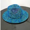 Kırmızı Rhinestone Fedora Caz Şapkaları Kovboy Şapkası Kadınlar ve Erkekler Çift Taraflı Renk Kapı Kırmızı Siyah Elmas Fedora Toptan 240327