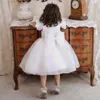 Robes de fille Toddler Bow Baby Robe pour 1er anniversaire paillettes de princesse Mariage de fête née Baptême Blanc Prom Children Clothes