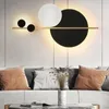 Wandlampen Noordelijke minimalistische moderne slaapkamer woonkamer bank achtergrond kunst creatief zwart en wit led lamp corridor decoratief