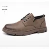 Casual Shoes Men's Business Leisure Leather Work äkta Lace Up Youth Trendy Schuhe Mann Sapatos Sociais Masculino