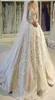 USA Canada Vintage Ball Gown Wedding Dresses 2k17 Illusion Neckline Sheer 3D Appliques Long Sleeves Wedding Dress Customized Brida1511706