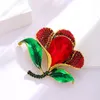 Броши Retro Red Rose Brooch Женская высококачественная капельная модная кардигана, кнопка, кнопка для одежды, воротнички аксессуары