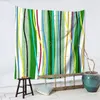 Tapestries Green Lines Wall Decor Tapestry With Hooks Bedroom Perfect Gift Soft Fabric Bright Color