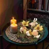 Decorative Flowers Christmas Holder Creative Candleholder Stand Tea Light Holders Lights Artificial Single-headed Candlestick