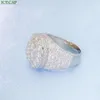 Hot Selling Luxury Hiphop Men Ring 925 Sterling Silver Jewelry Full Iced Out Vvs Moissanite Engagement Wedding Rings for Gift