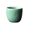 Tumblers 6pcs longquan celadon handwerk gesneden huishouden woonkamer theekopje keramische theeset accessoires waterkok water mok porselein theeware