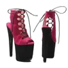 Dance Shoes Leecabe 20cm/8inches Suede Upper Ankle Open Toe High Heel Platform Boots Pole Dancing