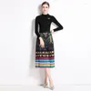 Sukienki robocze czarne damskie garnitury spódnica jesień Elegancki szczupły zestaw dwuczęściowy zestaw