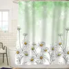 Shower Curtains Abstract Plant Curtain Sunshine Design Beautiful Daisy Pattern With Hooks Waterproof Fabric Bathroom Decor