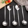 Coffee Scoops 1/4PCS Stainless Steel Spoons Long Handle Stirring Spoon Ice Cream Dessert Cutlery Round Teaspoon Kitchen Accessories