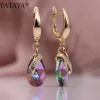 Boucles d'oreilles pataya Nouvelle-Autriche Crystal Long Boucles d'oreilles 585 Rose Gold Color Dang Boucles d'oreilles Natural Zircon Femmes Fashion Bijoux Fashion