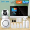 KITS GAUTONE TUYA SMART WIFI Home Security Alarme System Wireless GSM Fire Alarm System Painel Smart Life App Control Work With Alexa