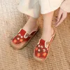 Casual Shoes Bohemian Women Linen Canvas Slip-On Flat Comfortable Retro Loafers Ladies Embroidered Sneakers Sole 2024