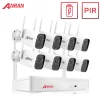 Système Anran 3MP Wireless Battery Camera Set WiFi CCTV NVR Kit PIR Smart Humanoid Detection Camera Sécurité de sécurité Caméra Système