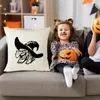 Oreiller numérique imprimé halloween sorcière silhouette lin noyau de maison non inclus