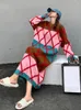 Lässige Kleider Xitao Fashion Gitter Strickkleid Persönlichkeit Kontrast Farbe Patchwork Frauen Frühling Ankunft Lose Trend Lyd1203