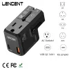 Аксессуары Lencent Travel Adapter International Power Adapter с 1 Outlet 1 USB QC 3.0 Port и 1 PD 20W Fast Charger для US EU UK AUS