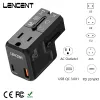 Accessoires Lencents Travel Adapter International Power Adaptateur avec 1 Port USB QC 3.0 USB QC et 1 PD 20W Charger rapide pour US EU UK AUS