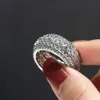 Anpassad evighet Band Ring 5 rader Diamond Real 10K 14K 18K Solid Gold Moissanite Hip Hop Men Ring