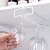 Kitchen Storage Free Punch Decorative Bar Shelf Cabinet Wine Glass Rack Hanging Stemware Holder Cup Hanger