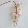 Flores decorativas 35 "Orquídeas falsas em champanhe Phalaenopsis STEM DIY Office/Wedding/Home/Holiday/Cozinha Decorações Presentes