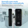 Lock Fingerprint 2.4G Wifi Tuya APP RFID Card Code Electronic Smart Lock for Framed Frameless Glass Sliding Door Keyless No Wiring